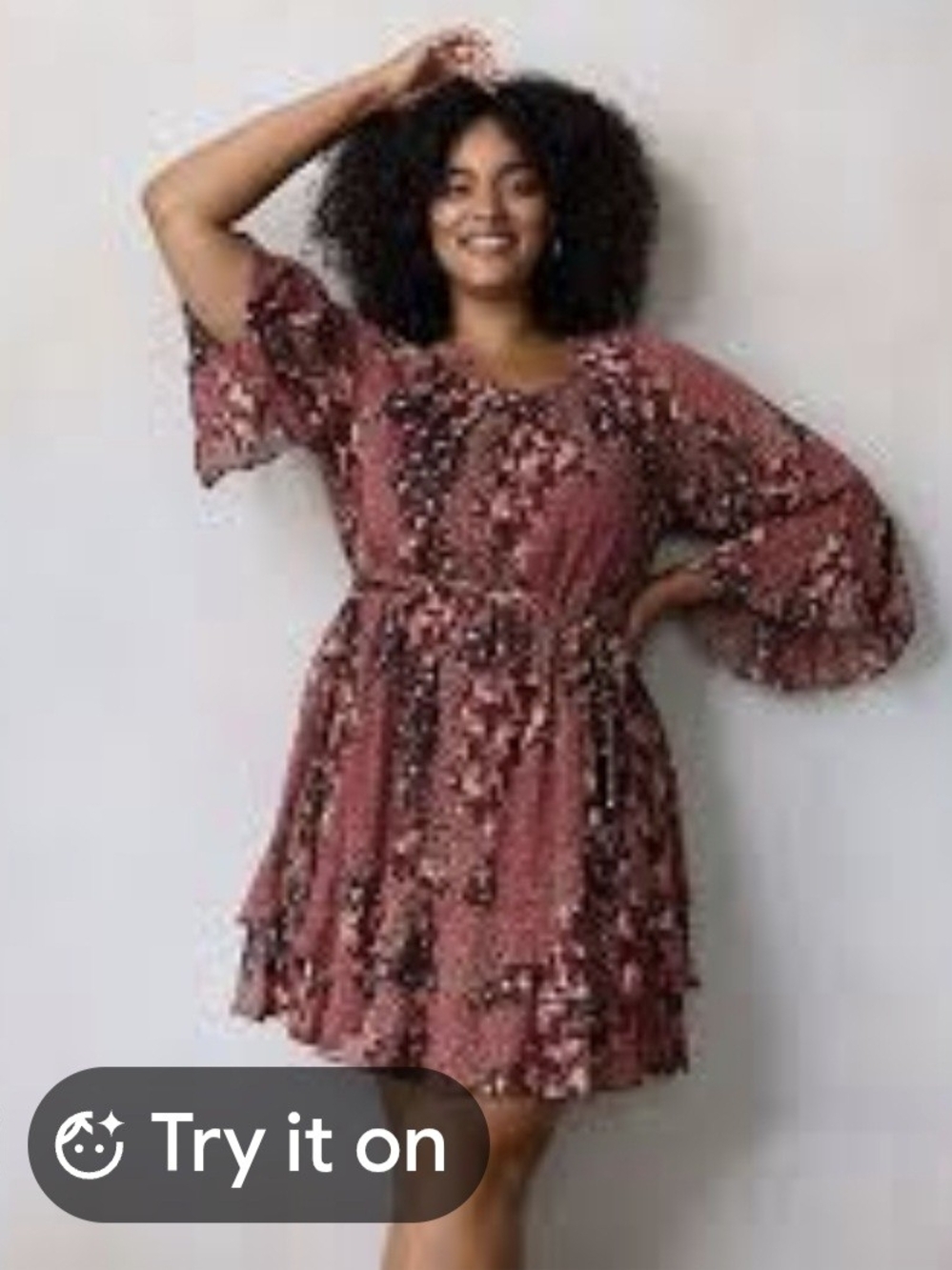 LC Lauren Conrad Rose Floral Ruffle Mini Dress